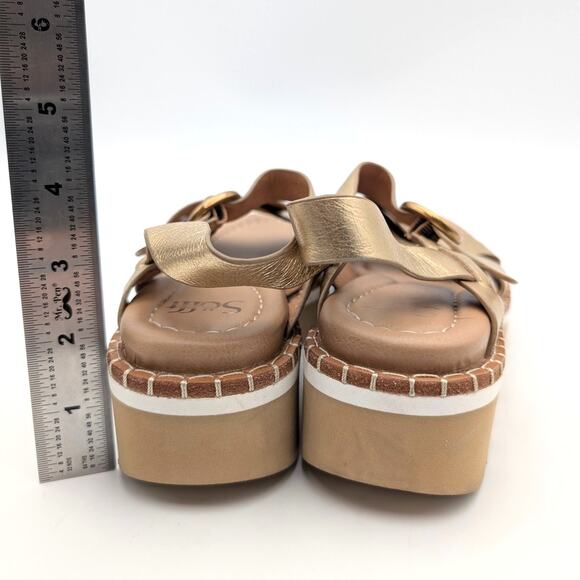 Söfft Ruthie Ankle Strap Platform Wedge Sandals Women's Gold Size US6M EU36.5 - Picture 4 of 12